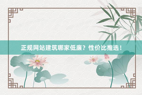 正规网站建筑哪家低廉？性价比推选！