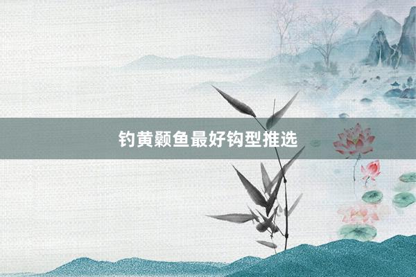 钓黄颡鱼最好钩型推选